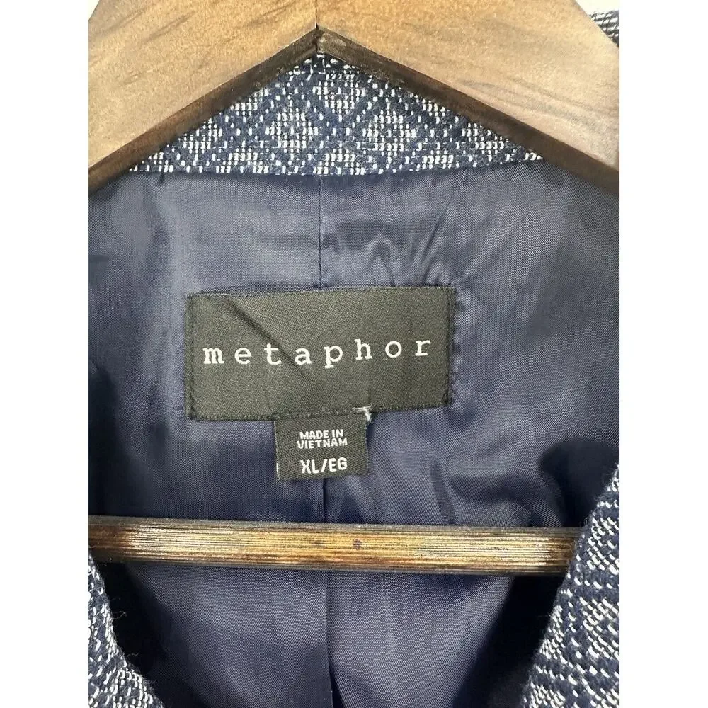 Metaphor Assymetrical Zip Up Raw Hemline 2 Zipper Front Pockets XL Pre-Owned - Picture 3 of 11